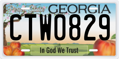 GA license plate CTW0829
