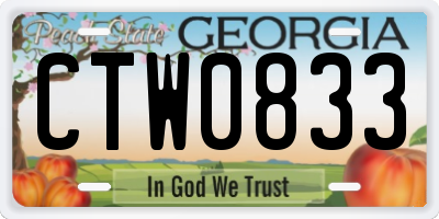 GA license plate CTW0833