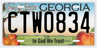 GA license plate CTW0834