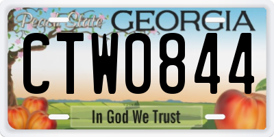 GA license plate CTW0844