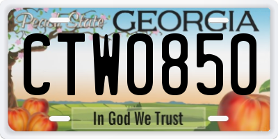 GA license plate CTW0850