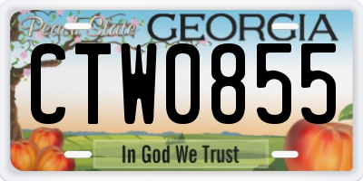 GA license plate CTW0855