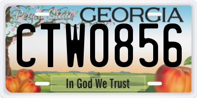 GA license plate CTW0856
