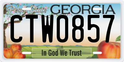 GA license plate CTW0857
