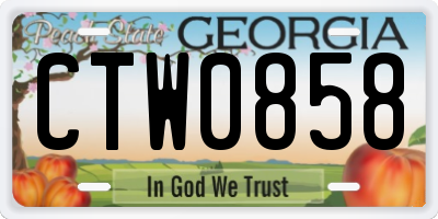 GA license plate CTW0858