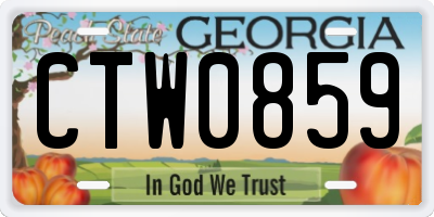 GA license plate CTW0859
