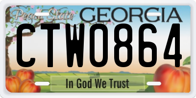 GA license plate CTW0864