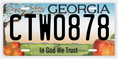 GA license plate CTW0878