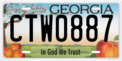 GA license plate CTW0887