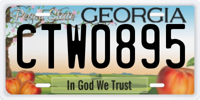 GA license plate CTW0895