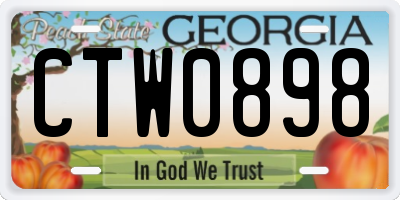 GA license plate CTW0898