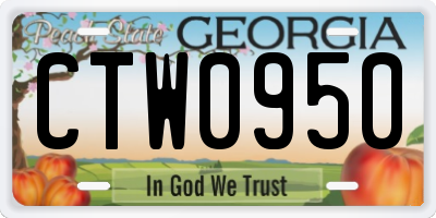 GA license plate CTW0950