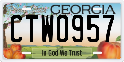 GA license plate CTW0957