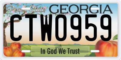 GA license plate CTW0959