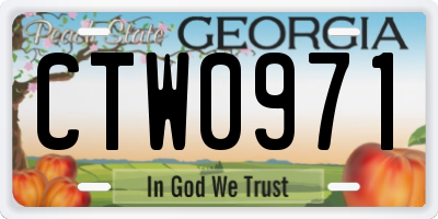 GA license plate CTW0971