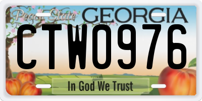 GA license plate CTW0976