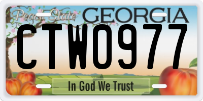 GA license plate CTW0977