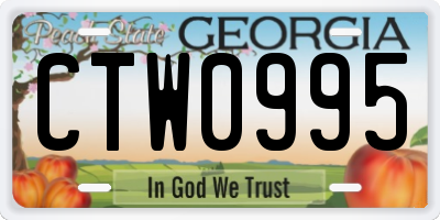 GA license plate CTW0995