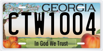 GA license plate CTW1004