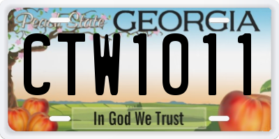 GA license plate CTW1011