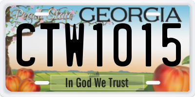 GA license plate CTW1015