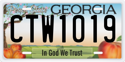 GA license plate CTW1019
