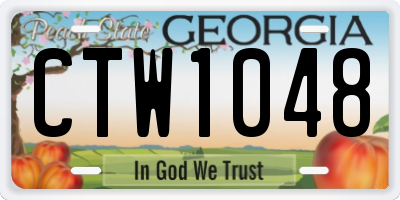 GA license plate CTW1048