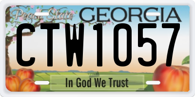 GA license plate CTW1057