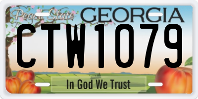 GA license plate CTW1079