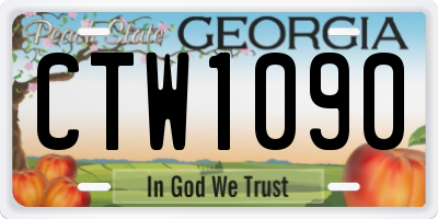 GA license plate CTW1090
