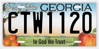 GA license plate CTW1120