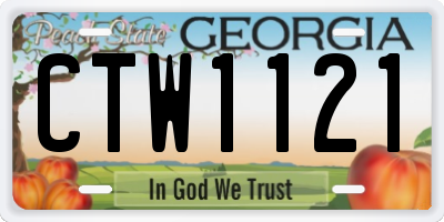 GA license plate CTW1121