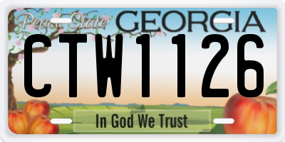 GA license plate CTW1126