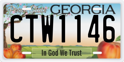 GA license plate CTW1146