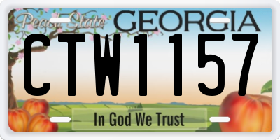 GA license plate CTW1157