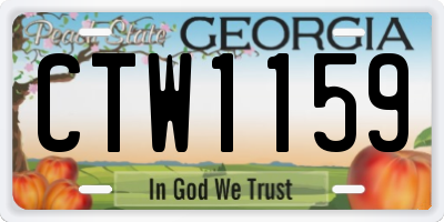 GA license plate CTW1159