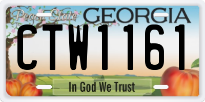 GA license plate CTW1161
