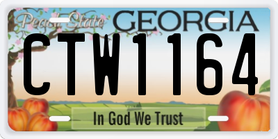 GA license plate CTW1164