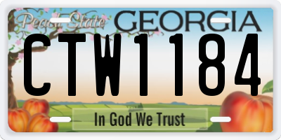 GA license plate CTW1184