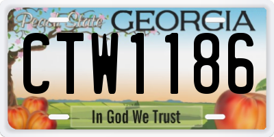 GA license plate CTW1186