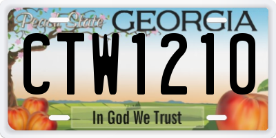 GA license plate CTW1210