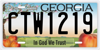 GA license plate CTW1219