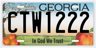 GA license plate CTW1222