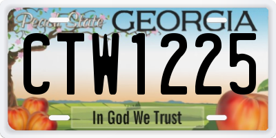 GA license plate CTW1225