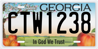 GA license plate CTW1238