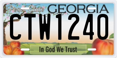 GA license plate CTW1240