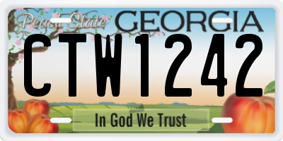 GA license plate CTW1242