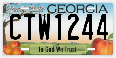 GA license plate CTW1244