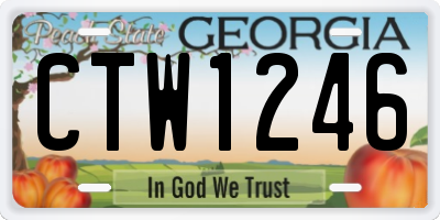 GA license plate CTW1246