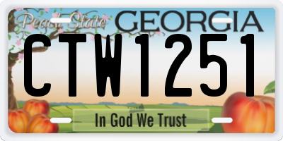GA license plate CTW1251